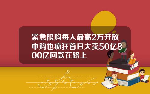 紧急限购每人最高2万开放申购也疯狂首日大卖50亿800亿回款在路上