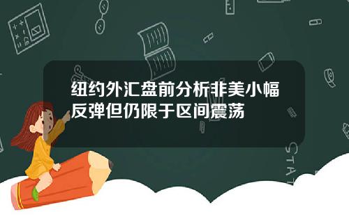 纽约外汇盘前分析非美小幅反弹但仍限于区间震荡