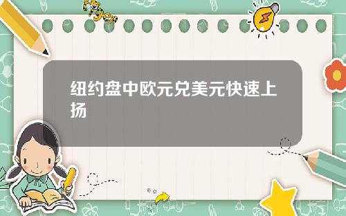 纽约盘中欧元兑美元快速上扬