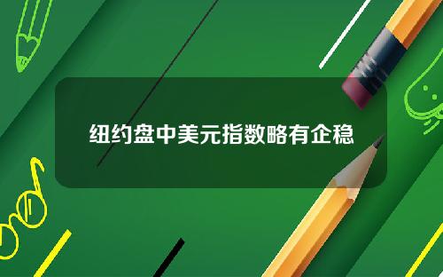 纽约盘中美元指数略有企稳