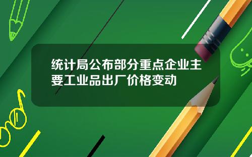 统计局公布部分重点企业主要工业品出厂价格变动