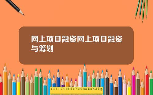 网上项目融资网上项目融资与筹划