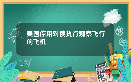 美国停用对俄执行观察飞行的飞机