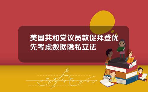 美国共和党议员敦促拜登优先考虑数据隐私立法