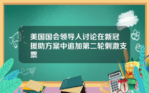 美国国会领导人讨论在新冠援助方案中追加第二轮刺激支票