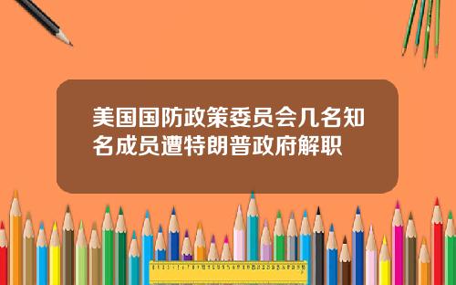 美国国防政策委员会几名知名成员遭特朗普政府解职