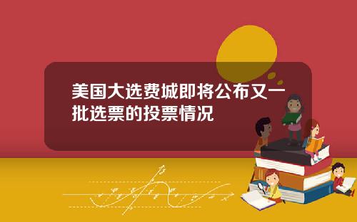 美国大选费城即将公布又一批选票的投票情况