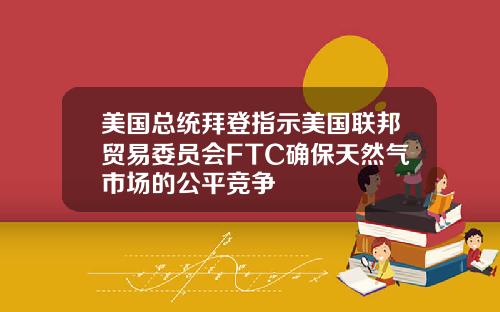 美国总统拜登指示美国联邦贸易委员会FTC确保天然气市场的公平竞争