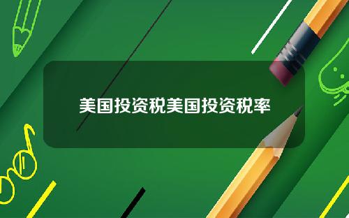 美国投资税美国投资税率