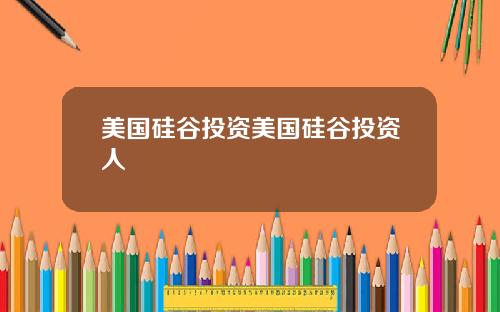 美国硅谷投资美国硅谷投资人