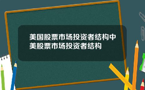 美国股票市场投资者结构中美股票市场投资者结构