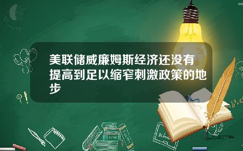 美联储威廉姆斯经济还没有提高到足以缩窄刺激政策的地步