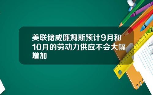 美联储威廉姆斯预计9月和10月的劳动力供应不会大幅增加