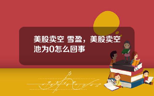 美股卖空 雪盈,美股卖空池为0怎么回事