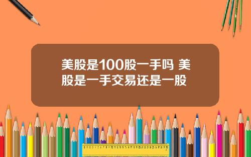 美股是100股一手吗 美股是一手交易还是一股