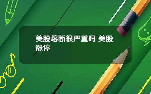 美股熔断很严重吗 美股 涨停
