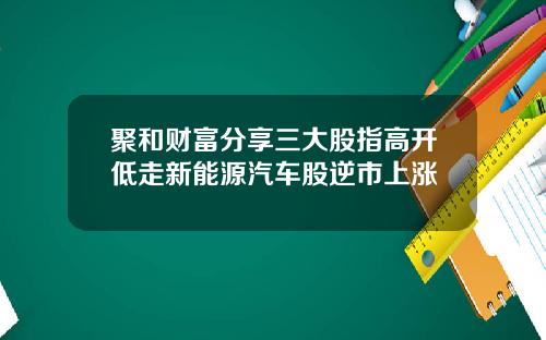 聚和财富分享三大股指高开低走新能源汽车股逆市上涨