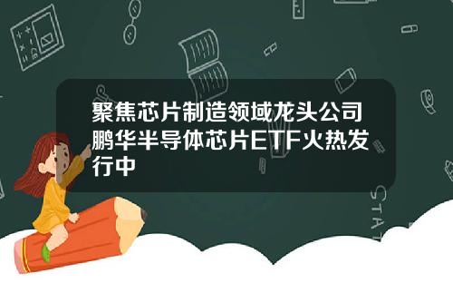 聚焦芯片制造领域龙头公司鹏华半导体芯片ETF火热发行中