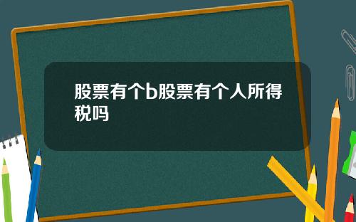 股票有个b股票有个人所得税吗