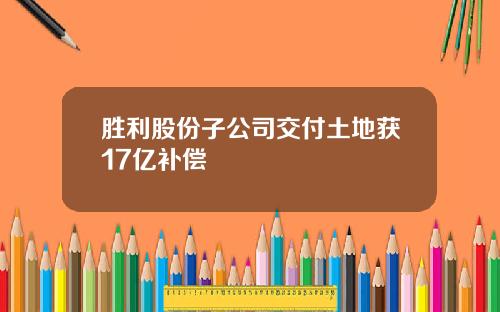 胜利股份子公司交付土地获17亿补偿