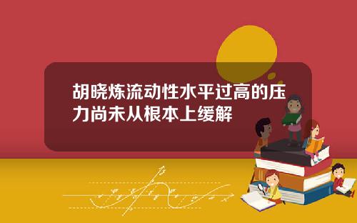 胡晓炼流动性水平过高的压力尚未从根本上缓解