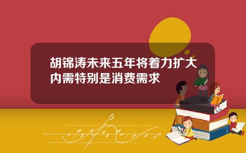 胡锦涛未来五年将着力扩大内需特别是消费需求