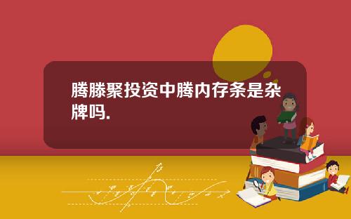 腾滕聚投资中腾内存条是杂牌吗.