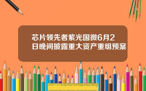 芯片领先者紫光国微6月2日晚间披露重大资产重组预案