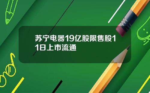 苏宁电器19亿股限售股11日上市流通