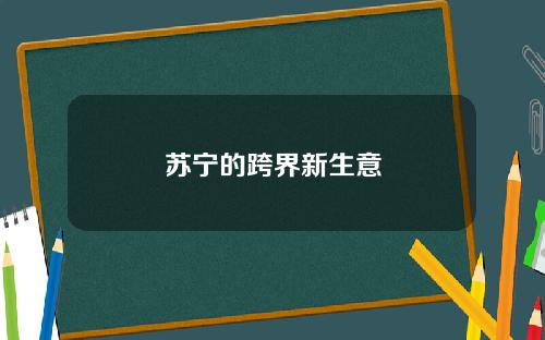 苏宁的跨界新生意