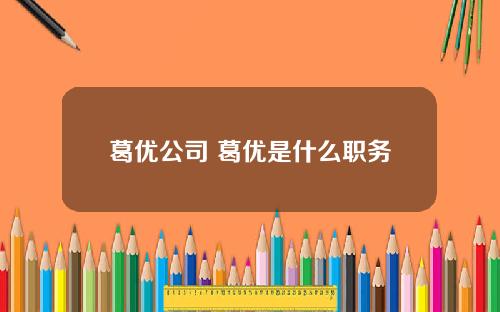 葛优公司 葛优是什么职务