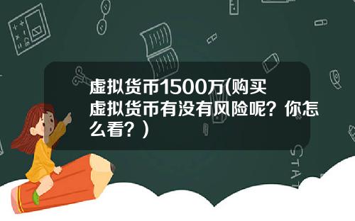 虚拟货币1500万(购买虚拟货币有没有风险呢？你怎么看？)