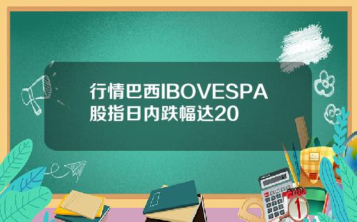行情巴西IBOVESPA股指日内跌幅达20