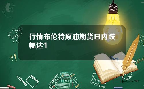 行情布伦特原油期货日内跌幅达1