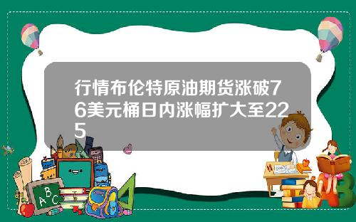 行情布伦特原油期货涨破76美元桶日内涨幅扩大至225