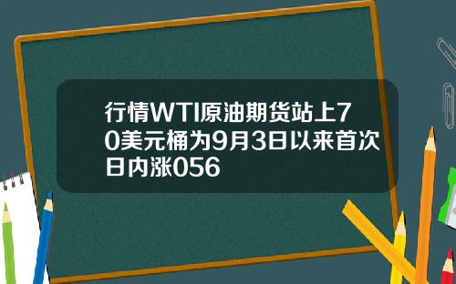 行情WTI原油期货站上70美元桶为9月3日以来首次日内涨056