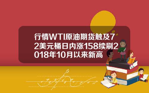 行情WTI原油期货触及72美元桶日内涨158续刷2018年10月以来新高