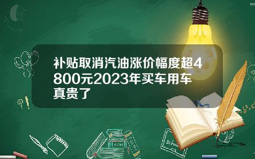 补贴取消汽油涨价幅度超4800元2023年买车用车真贵了