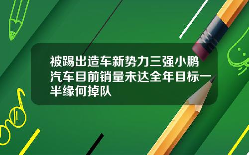 被踢出造车新势力三强小鹏汽车目前销量未达全年目标一半缘何掉队