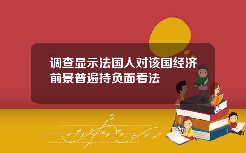 调查显示法国人对该国经济前景普遍持负面看法