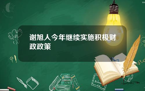 谢旭人今年继续实施积极财政政策