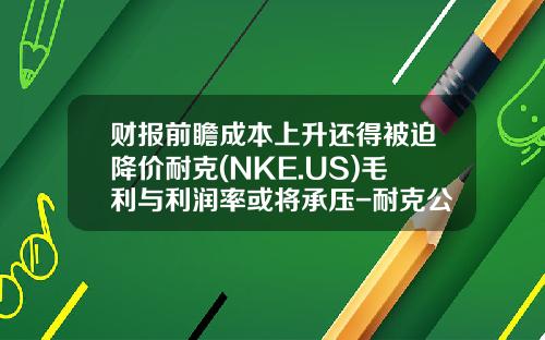 财报前瞻成本上升还得被迫降价耐克(NKE.US)毛利与利润率或将承压-耐克公司成本
