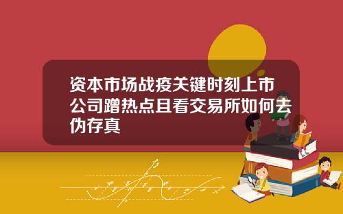 资本市场战疫关键时刻上市公司蹭热点且看交易所如何去伪存真