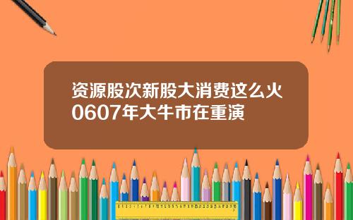 资源股次新股大消费这么火0607年大牛市在重演