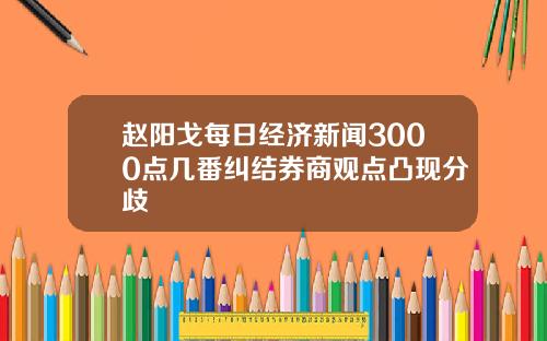 赵阳戈每日经济新闻3000点几番纠结券商观点凸现分歧
