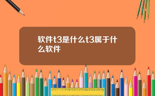 软件t3是什么t3属于什么软件