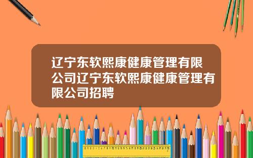 辽宁东软熙康健康管理有限公司辽宁东软熙康健康管理有限公司招聘