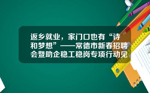 返乡就业，家门口也有“诗和梦想”——常德市新春招聘会暨助企稳工稳岗专项行动见闻