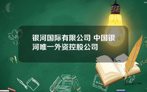 银河国际有限公司 中国银河唯一外资控股公司