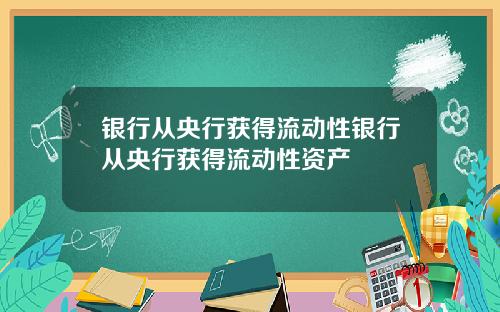 银行从央行获得流动性银行从央行获得流动性资产